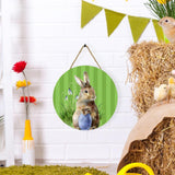 Maxbell Easter Door Sign Wood Door Hanger Bunny Pattern Ornament Housewarming Gift Style D