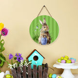 Maxbell Easter Door Sign Wood Door Hanger Bunny Pattern Ornament Housewarming Gift Style D
