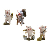 Maxbell Pig Figurine Cute Garden Statue Sculpture Outside Nursery Room Hoeing 10x6.5x5.5cm
