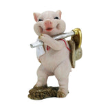 Maxbell Pig Figurine Cute Garden Statue Sculpture Outside Nursery Room Hoeing 10x6.5x5.5cm