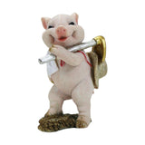 Maxbell Pig Figurine Cute Garden Statue Sculpture Outside Nursery Room Hoeing 10x6.5x5.5cm
