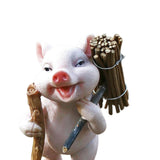 Maxbell Pig Figurine Cute Garden Statue Sculpture Outside Nursery Room Firewood 9.5x5.5cm