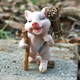 Maxbell Pig Figurine Cute Garden Statue Sculpture Outside Nursery Room Firewood 9.5x5.5cm