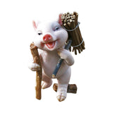 Maxbell Pig Figurine Cute Garden Statue Sculpture Outside Nursery Room Firewood 9.5x5.5cm