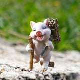 Maxbell Pig Figurine Cute Garden Statue Sculpture Outside Nursery Room Firewood 9.5x5.5cm