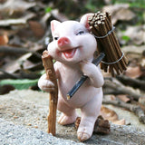 Maxbell Pig Figurine Cute Garden Statue Sculpture Outside Nursery Room Firewood 9.5x5.5cm