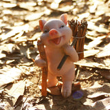 Maxbell Pig Figurine Cute Garden Statue Sculpture Outside Nursery Room Firewood 9.5x5.5cm