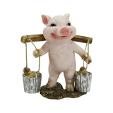 Maxbell Pig Figurine Cute Garden Statue Sculpture Outside Nursery Room Bucket 10x9x7cm