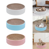 Maxbell Round Cat Scratcher Cardboard Durable Nest Furniture Protection for Kitten White