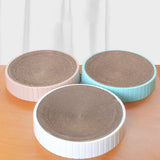 Maxbell Round Cat Scratcher Cardboard Durable Nest Furniture Protection for Kitten White