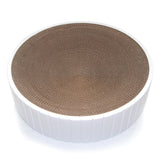 Maxbell Round Cat Scratcher Cardboard Durable Nest Furniture Protection for Kitten White