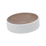 Maxbell Round Cat Scratcher Cardboard Durable Nest Furniture Protection for Kitten White