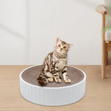 Maxbell Round Cat Scratcher Cardboard Durable Nest Furniture Protection for Kitten White