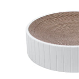 Maxbell Round Cat Scratcher Cardboard Durable Nest Furniture Protection for Kitten White