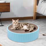 Maxbell Round Cat Scratcher Cardboard Durable Nest Furniture Protection for Kitten Blue