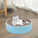 Maxbell Round Cat Scratcher Cardboard Durable Nest Furniture Protection for Kitten Blue