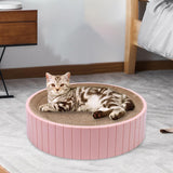 Maxbell Round Cat Scratcher Cardboard Durable Nest Furniture Protection for Kitten Pink