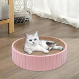 Maxbell Round Cat Scratcher Cardboard Durable Nest Furniture Protection for Kitten Pink