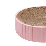 Maxbell Round Cat Scratcher Cardboard Durable Nest Furniture Protection for Kitten Pink
