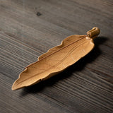 Maxbell Japanese Bamboo Incense Sticks Holder Durable Leaf Statue for Table Office