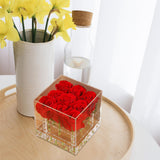 Maxbell Clear Acrylic Flower Vase 2 Tiers Stand Acrylic Flower Box for Wedding