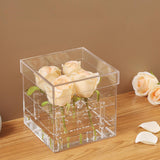 Maxbell Clear Acrylic Flower Vase 2 Tiers Stand Acrylic Flower Box for Wedding
