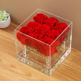 Maxbell Clear Acrylic Flower Vase 2 Tiers Stand Acrylic Flower Box for Wedding