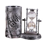 Maxbell Hourglass Decoration Novelty Pen Holder for Living Room Party Anniversary Argent
