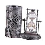 Maxbell Hourglass Decoration Novelty Pen Holder for Living Room Party Anniversary Argent