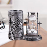 Maxbell Hourglass Decoration Novelty Pen Holder for Living Room Party Anniversary Argent