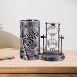 Maxbell Hourglass Decoration Novelty Pen Holder for Living Room Party Anniversary Argent