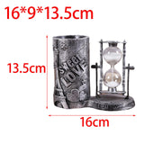 Maxbell Hourglass Decoration Novelty Pen Holder for Living Room Party Anniversary Argent