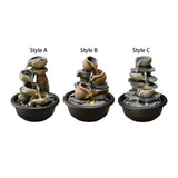 Maxbell Indoor Waterfall Fountains Mini Waterfall Flowing Water Ornament Waterscape Style A