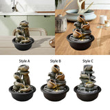 Maxbell Indoor Waterfall Fountains Mini Waterfall Flowing Water Ornament Waterscape Style A
