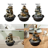 Maxbell Indoor Waterfall Fountains Mini Waterfall Flowing Water Ornament Waterscape Style A