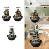 Maxbell Indoor Waterfall Fountains Mini Waterfall Flowing Water Ornament Waterscape Style A