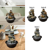 Maxbell Indoor Waterfall Fountains Mini Waterfall Flowing Water Ornament Waterscape Style A