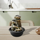 Maxbell Indoor Waterfall Fountains Mini Waterfall Flowing Water Ornament Waterscape Style A