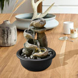 Maxbell Indoor Waterfall Fountains Mini Waterfall Flowing Water Ornament Waterscape Style A