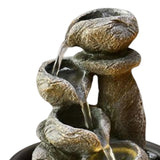 Maxbell Indoor Waterfall Fountains Mini Waterfall Flowing Water Ornament Waterscape Style A