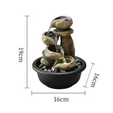 Maxbell Indoor Waterfall Fountains Mini Waterfall Flowing Water Ornament Waterscape Style A