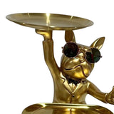 Maxbell Bulldog Statue Modern Desk Storage Tray Desktop Ornament for Table