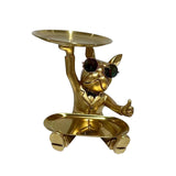 Maxbell Bulldog Statue Modern Desk Storage Tray Desktop Ornament for Table