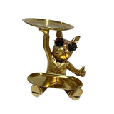 Maxbell Bulldog Statue Modern Desk Storage Tray Desktop Ornament for Table