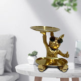 Maxbell Bulldog Statue Modern Desk Storage Tray Desktop Ornament for Table