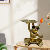 Maxbell Bulldog Statue Modern Desk Storage Tray Desktop Ornament for Table
