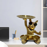 Maxbell Bulldog Statue Modern Desk Storage Tray Desktop Ornament for Table