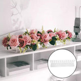 Maxbell Rectangle Flower Vase Long with Lid with Holes for Photo Prop Desktop Decor 60cm