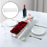 Maxbell Rectangle Flower Vase Long with Lid with Holes for Photo Prop Desktop Decor 60cm