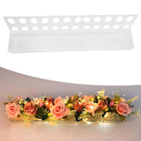 Maxbell Rectangle Flower Vase Long with Lid with Holes for Photo Prop Desktop Decor 60cm
